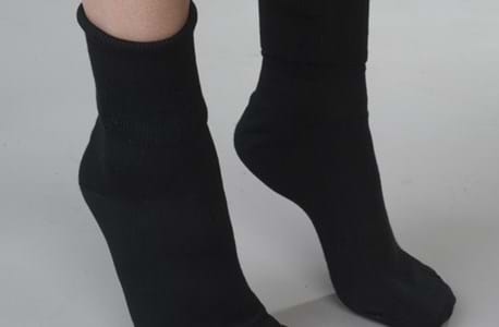 3-Pack Womens Black Cotton Diabetic Socks